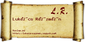 Lukács Rézmán névjegykártya